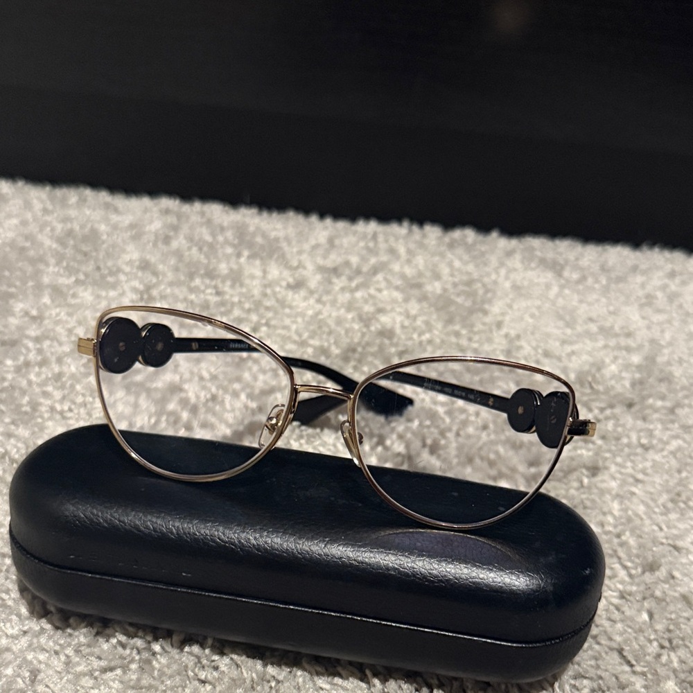 Elegant Versace Gold Cat-Eye Glasses Model 1284